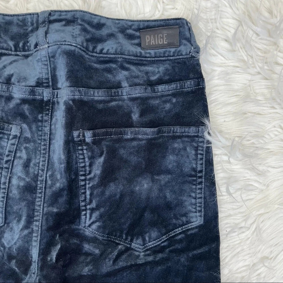 PAIGE Verdugo Ultra Skinny Velvet Pants Midnight Slate Casual Women’s 23 - Picture 11 of 12